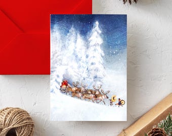 NEW - CHRISTMAS 2024 “Santa Claus is coming tonight!” / Happy Holidays / Christmas / Greeting card / Greeting card / Animal / Quebec