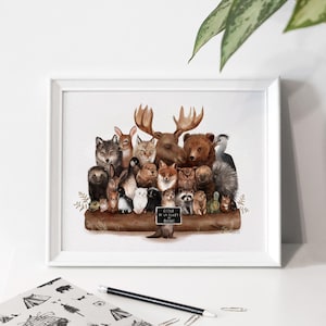 Cartel de ilustración “Escuela Forestal de Quebec” / Impresión / Ilustración / Obra de arte / Quebec / Clase / Naturaleza imagen 1