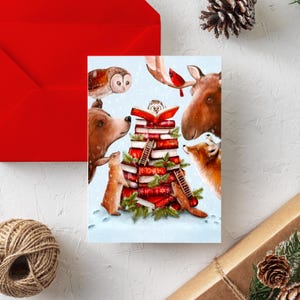 NOUVEAU - NOËL 2024 « Il était une faune » / Joyeuses fêtes / Christmas / Greeting card / Carte de voeux / Animal / Books / Québec