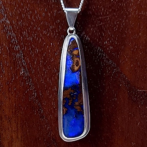 Sterling Silver And Boulder Opal Pendant