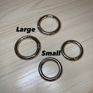 SILVER O-Ring Extender - 25mm and 35mm Spring Snap Clasp Hardware (Set of 2).