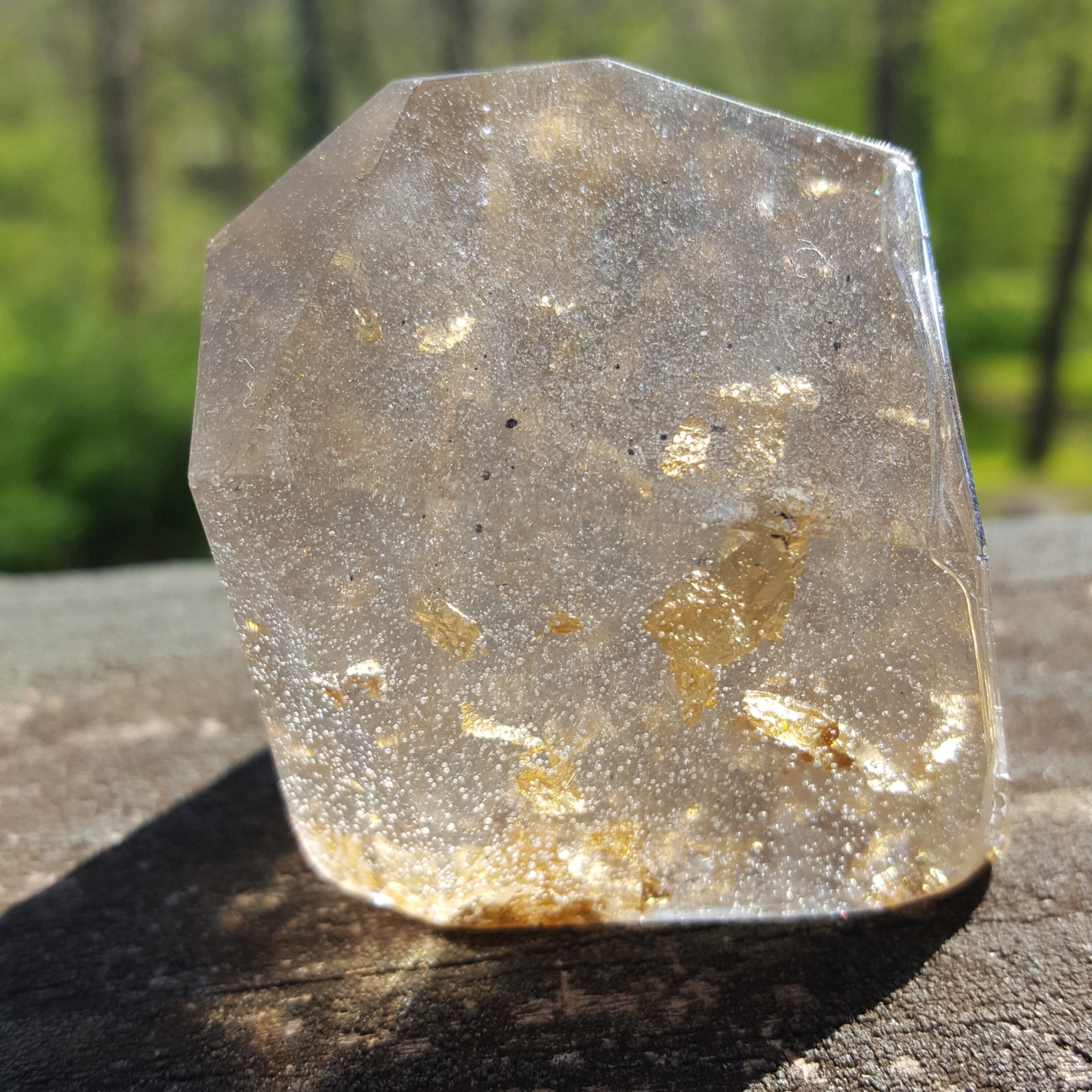 Resin Crystal Golden Flakes w/ Grey Tint Home Decor Etsy