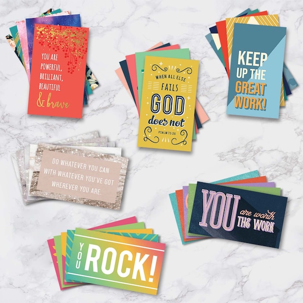 Selection of Themed Inspirational Quote Cards/Business Card Size / 50 Positivity Cards per pack / Multiple thems to choose from