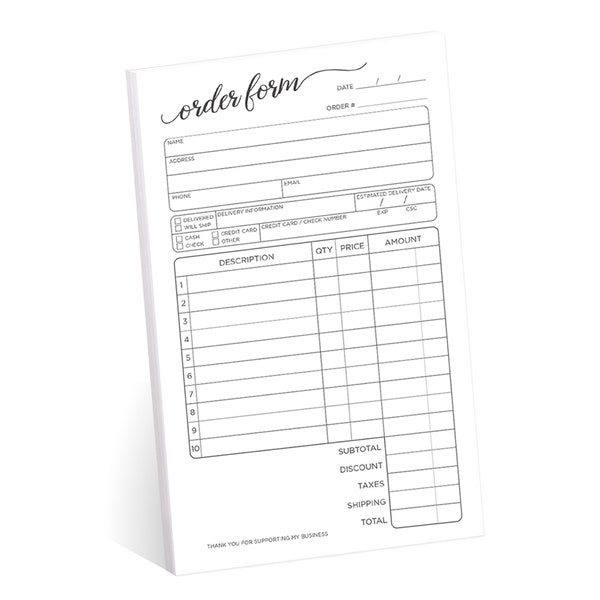 Custom Receipt Book Carbon Copy Etsy