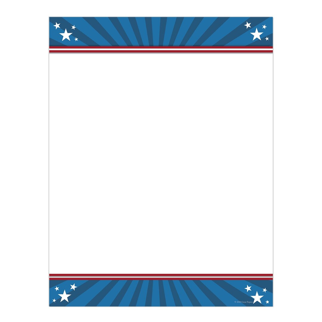 Great Papers Patriotic Letterhead / 80 Sheets 8.5 X 11 American Pride ...