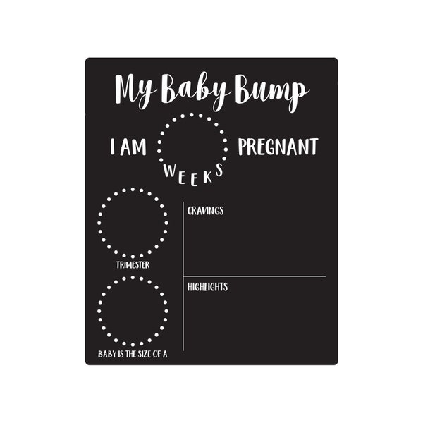 My Baby Bump Pregnancy Timeline / 10 x 12 Chalkboard Style Sign / Monthly Milestone Blackboard Photo Prop