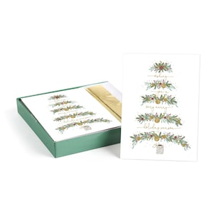 Gold Foil Christmas Cards: Boxed Holiday Cards with Envelopes
