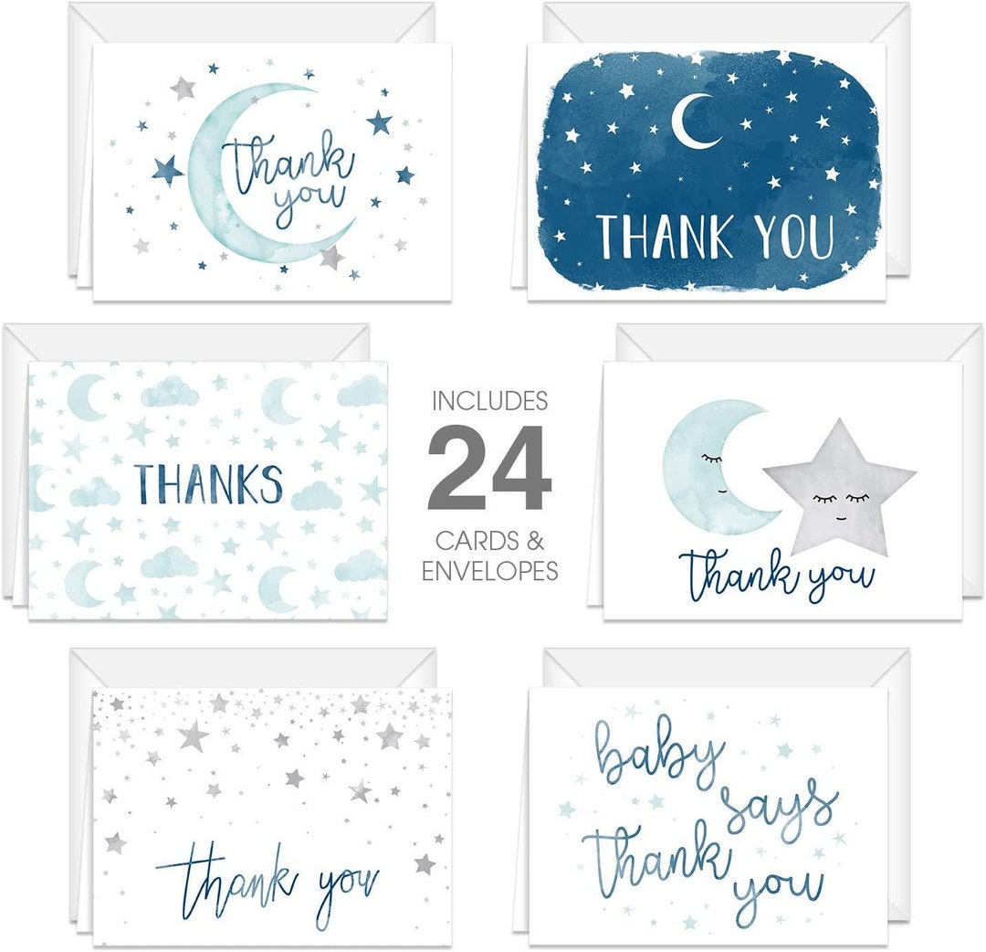 Starry Delight Thank You Notes/baby Shower Thank Yous/new Baby Thank