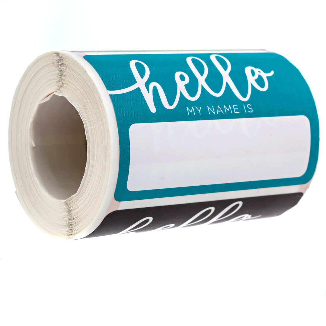 Hello My Name is Bright Stickers / 250 Trendy Name Tags / 6 Colorful