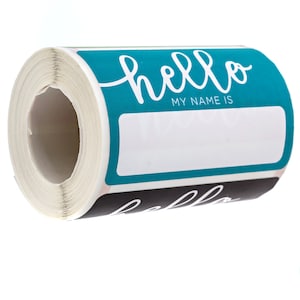Hello My Name is Bright Stickers / 250 Trendy Name Tags / 6 Colorful Name Labels / 2" x 3" My Name is Stickers / Made in The USA