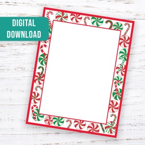 DESCARGA INSTANTE (Digital) Membrete navideño de fiesta de menta