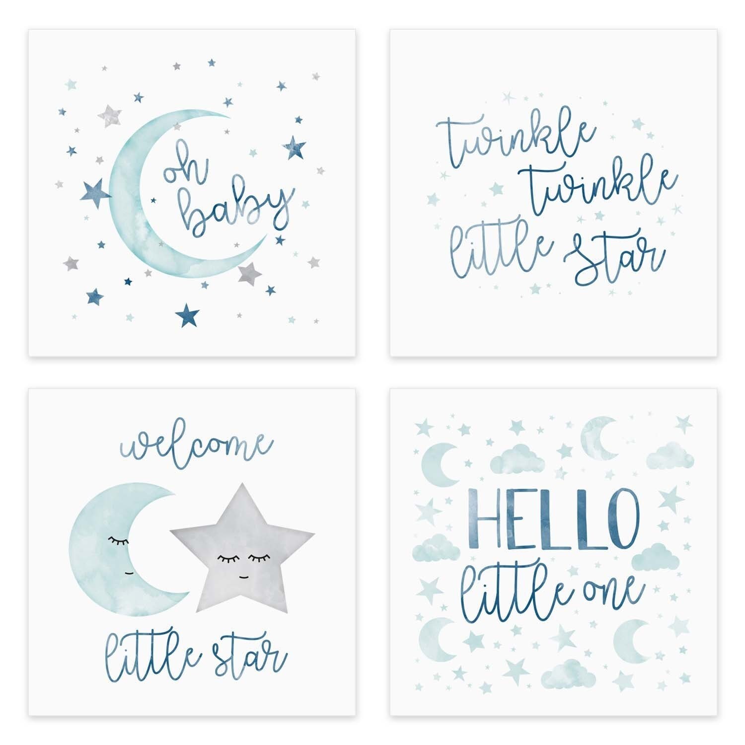 Starry Delight Baby Shower Napkins 48 Twinkle Star Moon Beverage Napkins 4 34 x 4 34 Cocktail Napkins Gender Neutral Decor