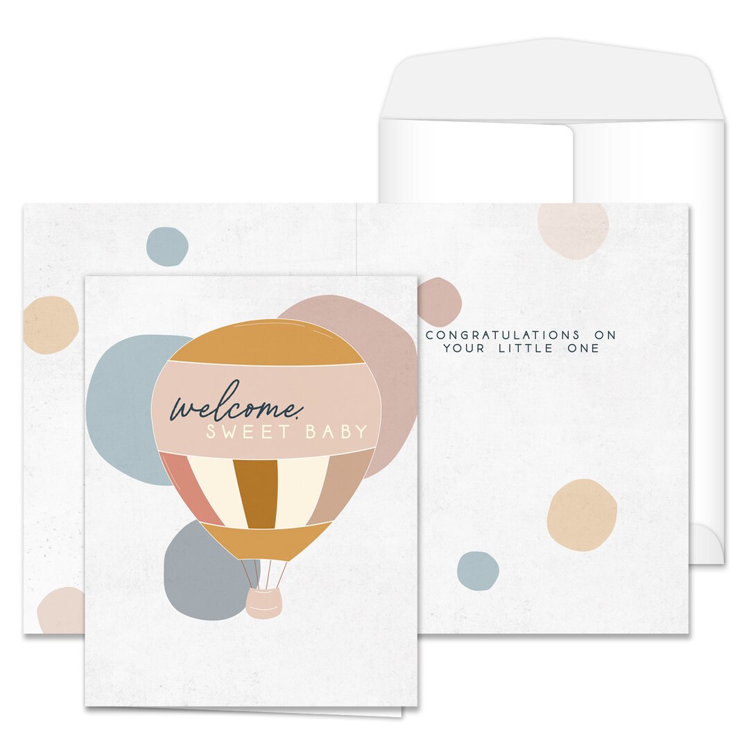 Huge Illustrated Welcome Baby Card / 8.5 X 11 Large Greeting Card ...