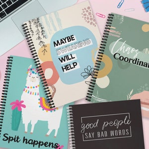 Choose Your Snarky Softcover Spiral Notebook, 120 Ruled Pages, Funny Gloss Laminated Cover, Durable Wire-o Spiral. Made in the USA.