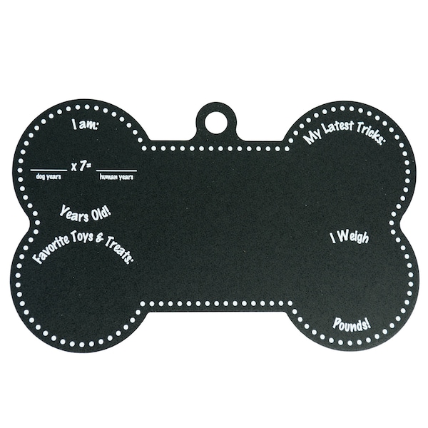 Dog Birthday Bone Shaped Reusable Chalkboard Sign / 7 1/2" x 12" Black And White Blackboard Photo Prop