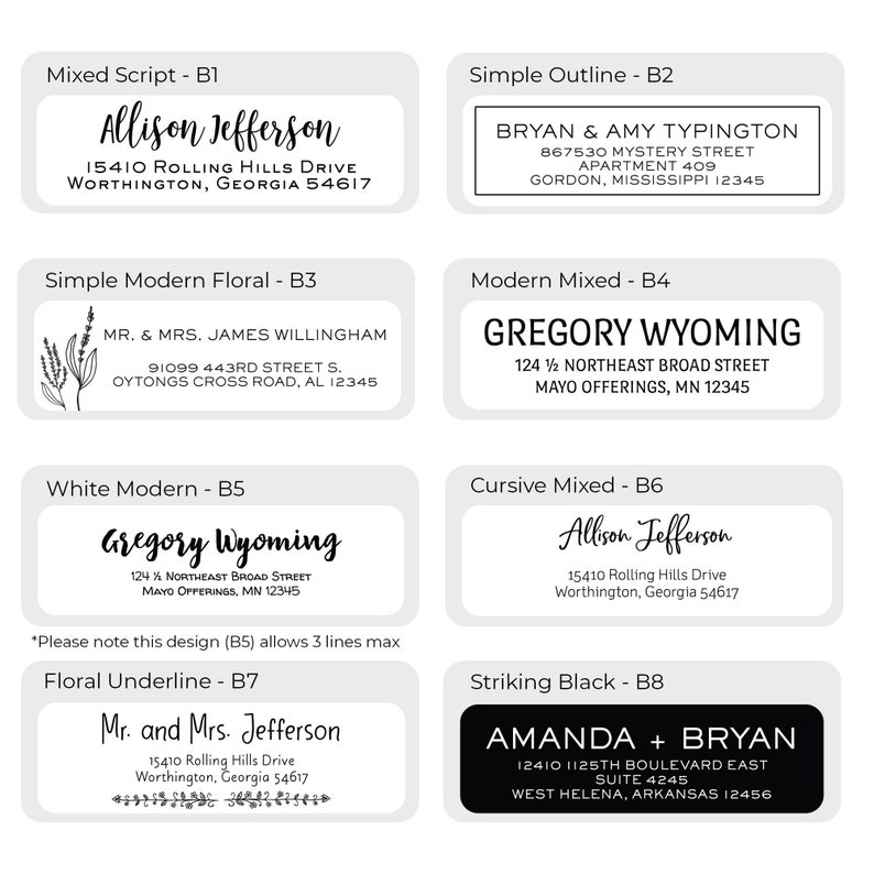 Return Address Labels With Dispenser Roll of 250 or 500 labels Mailing Stickers Wedding Labels Modern Full Color Floral Designs image 4