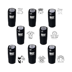 Fun Teacher Stamps / 2000 Plus Self Inking / Black Imprint Stamper / School Worksheet Stamp / Select Your Stamp