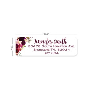 Return Address Labels With Dispenser Roll of 250 or 500 labels Mailing Stickers Wedding Labels Modern Full Color Floral Designs image 5