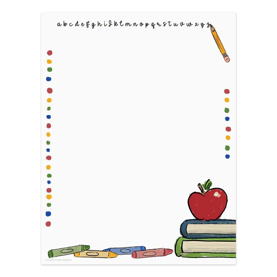 Teacher Letterhead / 50 Sheets 8.5 X 11 Whimsical Classroom Design