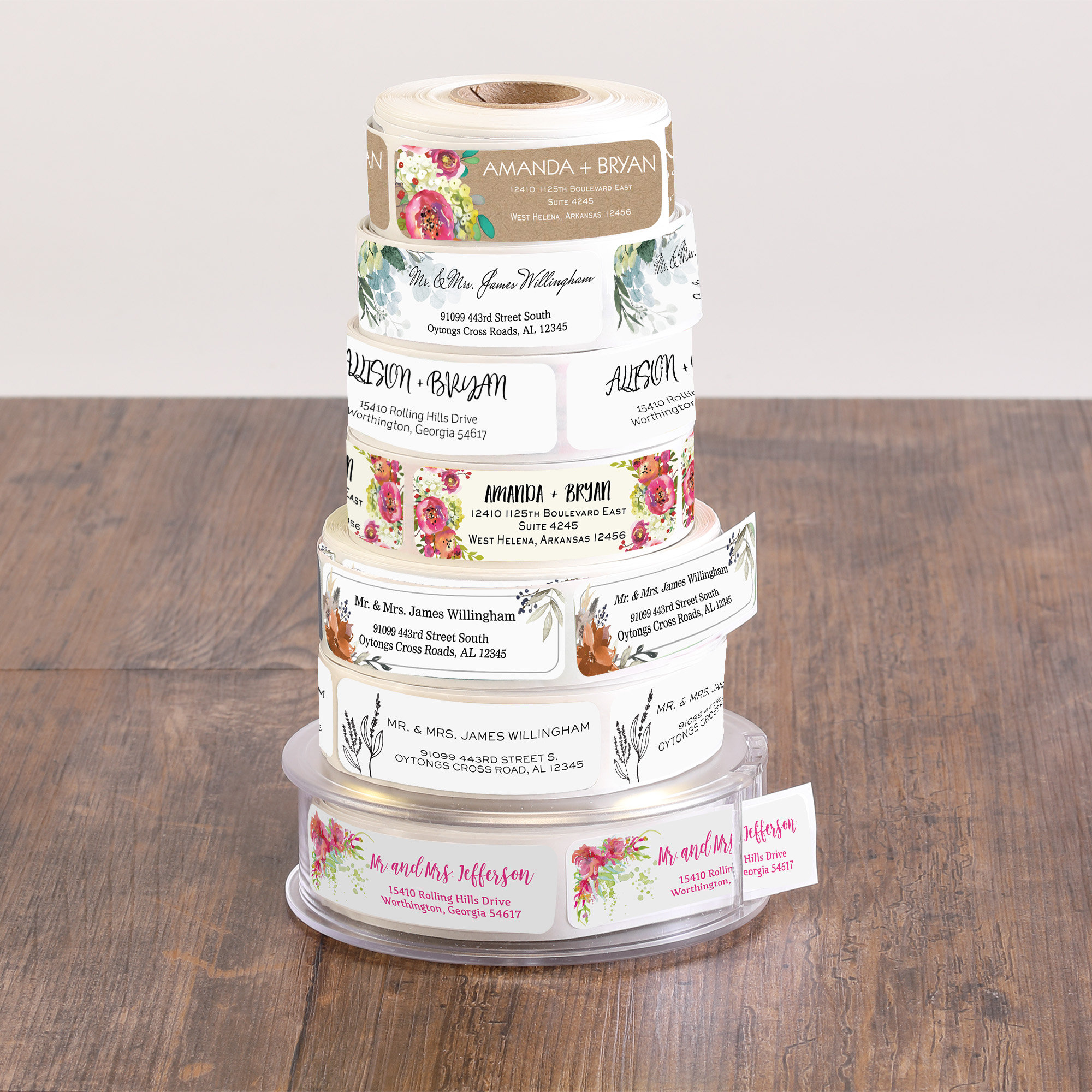 4 Roll Label Holder, Label Dispenser, Sticker Caddy, Label