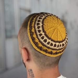 Custom Knit Kippah: Large Crochet Yarmulke, Jewish Gift
