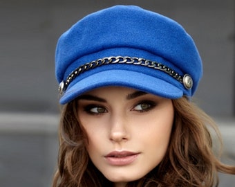 Wool newsboy cap: Women's Greek Fisherman Hat