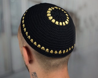 Knit big kippot Large kippah 10' Wedding kippa yarmulke Judaica Jewish Birthday Hashanah Passover Hanukkah Bar Mitzvah Purim Gift for him