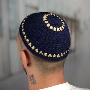 Knit kippot Large kippah 10&#39; XXL Wedding kippa yarmulke Jewish aesthetics Birthday Gift for him Hashanah Passover Hanukkah Bar Mitzvah