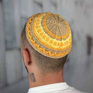 Large Knit Kippah: Custom Crochet Yarmulke, Jewish Gift