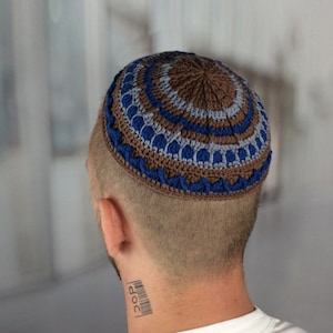 Kipá de crochê personalizada: chapéu de quipá judaico, presente de Bar Mitzvá