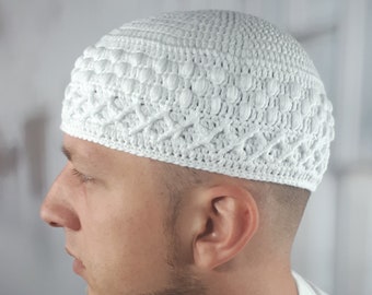 Knit Kufi for Men: Crochet Muslim Prayer Beanie, Islamic Gift