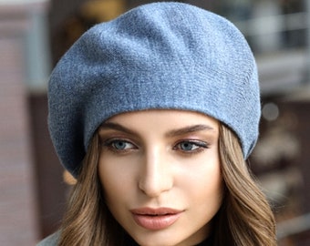 Vegan knit beret for women Preppy french acrylic beret Birthday Christmas gifts for her