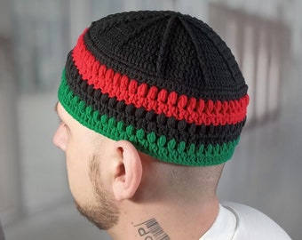 Pan African Kufi:  Black Liberation Flag Hat, Black History Month Gift