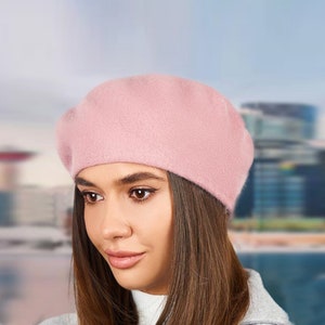 Angora Wool Knit Beret: Classic French Style Winter Hat