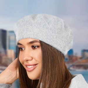 Angora Wool Knit Beret: Classic French Style Winter Hat