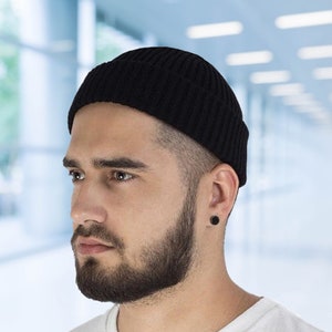 Wool Blend Fisherman Beanie: Short Knitted Dockers Hat