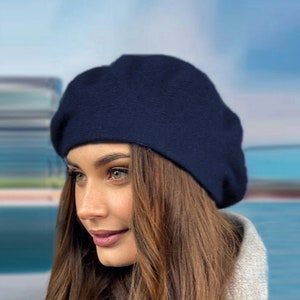 Angora Wool Knit Beret: Classic French Style Winter Hat