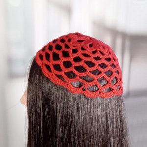 Lace Kippah: Cotton Flower Yarmulke - Jewish Head Covering