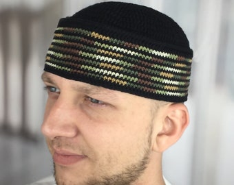 Mens beanies Kufi hat mens Spring hats Musician beanie hat Crochet beanie men Custom made kufi M L XL Birthday Christmas gifts for him