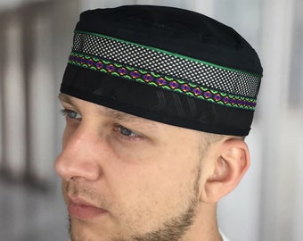 Muslim kufi hat Embroidered soft cotton kufi from M to XXL adjustable size Eid gifts Muslim accessories Birthday Ramadan Namaz gifts for him