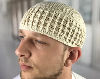 Kufi Grandes gorros para hombre Umrah regalo oración islámica kufi Gorro de ganchillo hombres accesorios musulmanes Cumpleaños Ramadán Namaz regalo