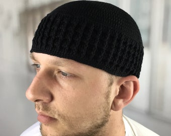 Muslim Namaz Cap Five percenter black kufi hat Unique and detailed kufi for Namaz Muslim cap for Eid Ramadan Birthday Christmas