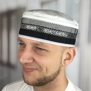 Mens skullcap Cotton kufi with adjustable size Eid gifts Muslim accessories Birthday Ramadan Namaz gifts for him