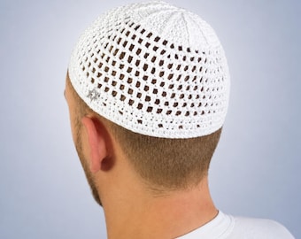 Crochet kippah Star of David | Bamboo breathable yarmulke | Wedding gift men