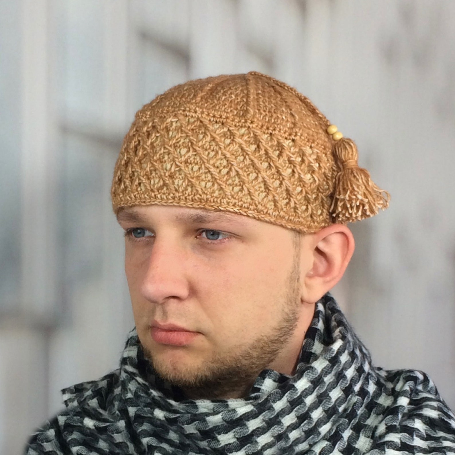 Mens Beanies Kufi With Tassel Large Kufi Kippah Winter Wool Etsy