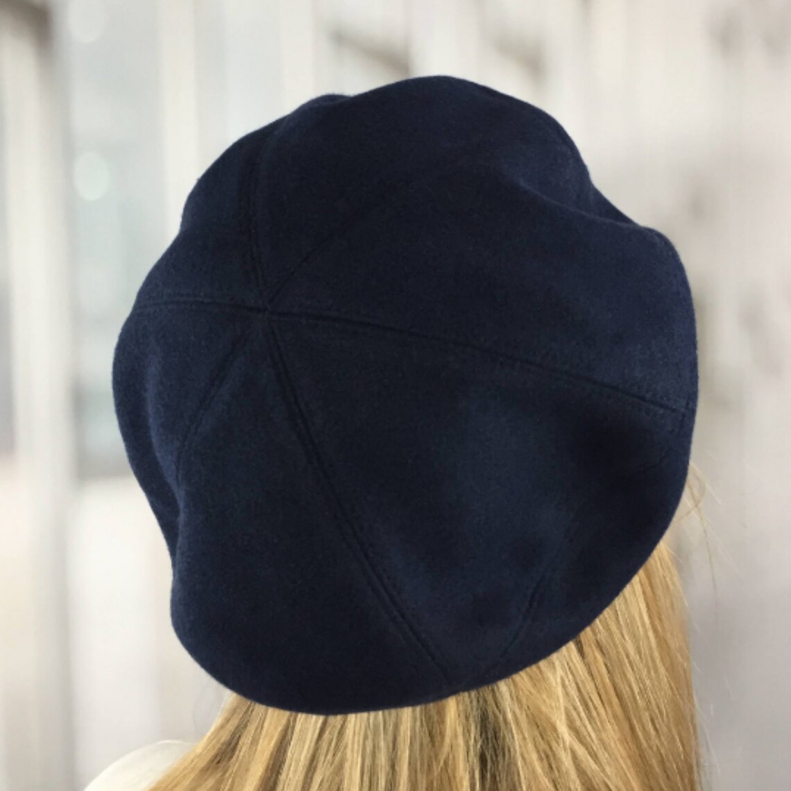 Black cashmere beret for women Slouchy french beret Etsy