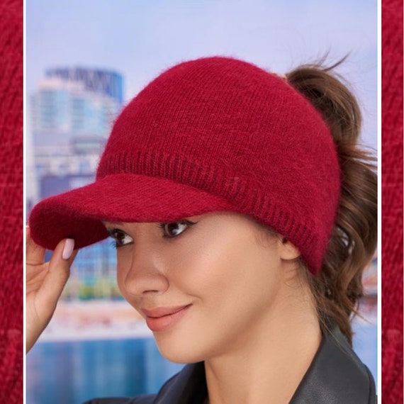Pony Beanie Fluffy Angora Hat Messy 
