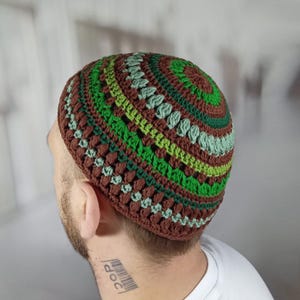 Crochet Weave Kippah: Custom Knit Yarmulke for Big Head