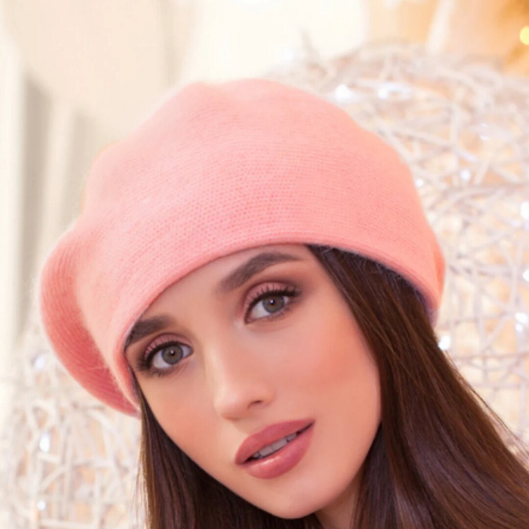 2145 Womens Winter Beret Hat, Angora Knitted Beanie Cap Fall French il_1080xN.6222348785_dc3o.jpg main image 2
