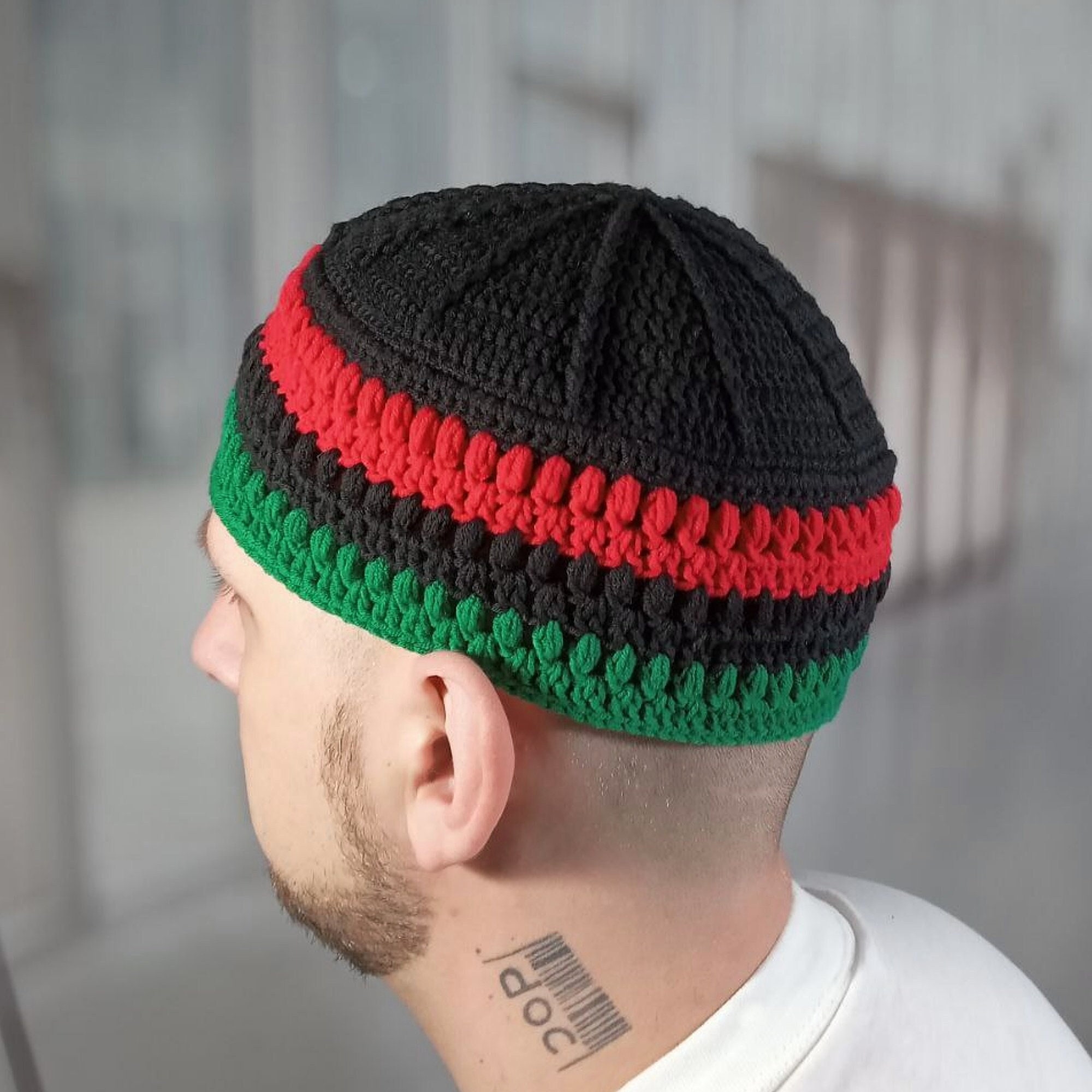 Red Black Green Kufi Black Liberation Flag Hat Pan African Kufi Black History Month Birthday Kwanzaa Muslim Gift Five Percent Nation